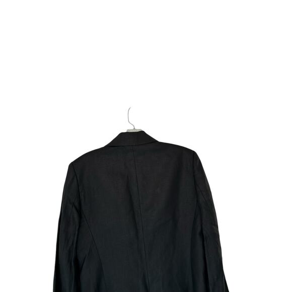 J.Crew Black Single Breasted Corporate Office Work Career Linen Blazer Size 8 - Picture 7 of 11